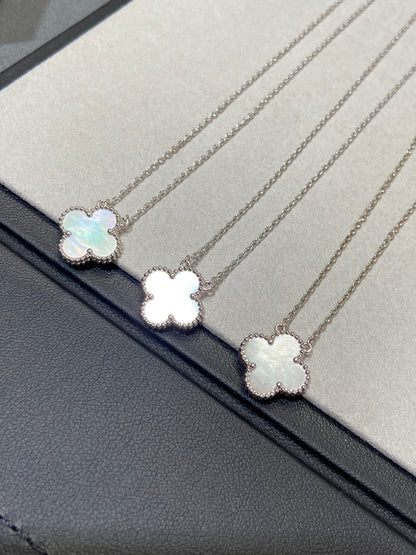 [Rose Jewellery]CLOVER MEDIUM SILVER WHITE MOP NECKLACE