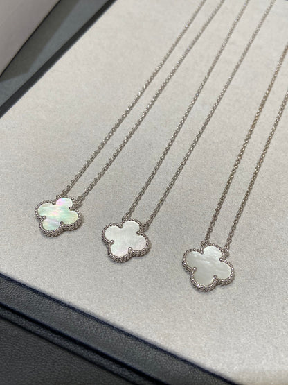 [Rose Jewellery]CLOVER MEDIUM SILVER WHITE MOP NECKLACE