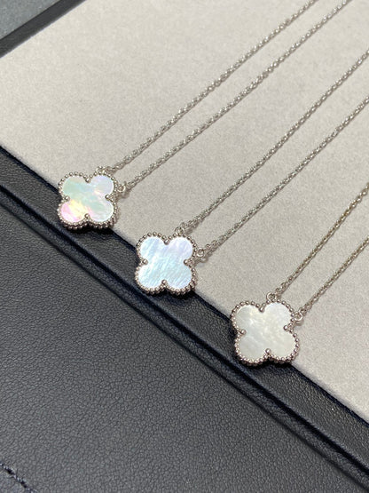 [Rose Jewellery]CLOVER MEDIUM SILVER WHITE MOP NECKLACE