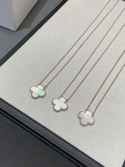 [Rose Jewellery]CLOVER MEDIUM SILVER WHITE MOP NECKLACE