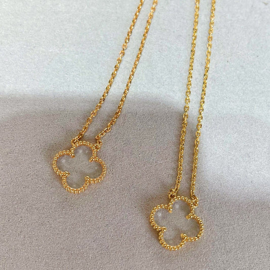 [Rose Jewellery]CLOVER ROCK CRYSTAL ROSE GOLD NECKLACE