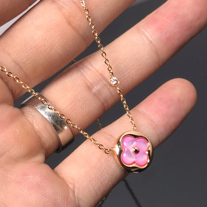 [Rose Jewellery]LV COLOR BLOSSOM PINK MOP SUN GOLD NECKLACE