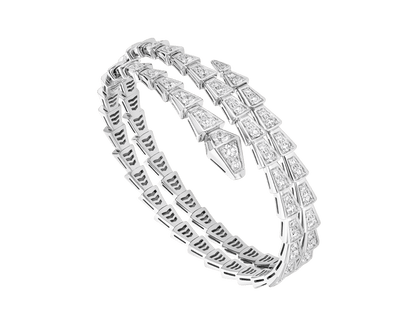 [Rose Jewellery]SERPENTI BRACELET SILVER DIAMOND DOUBLE ROW