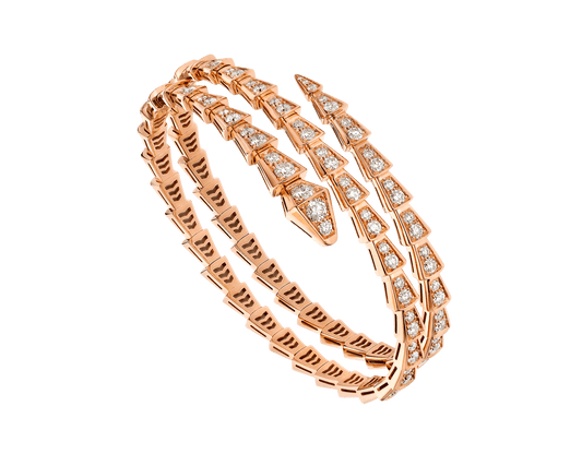 [Rose Jewellery]SERPENTI BRACELET PINK GOLD DIAMOND DOUBLE ROW