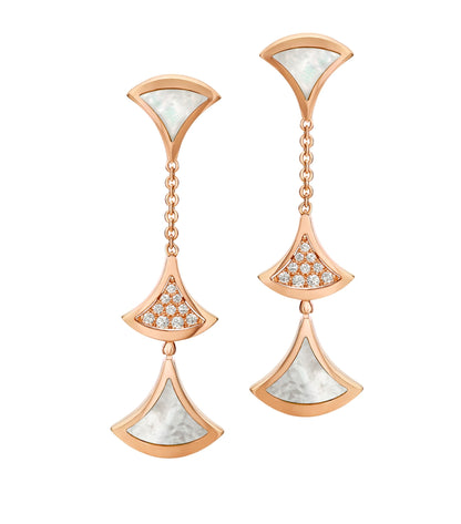 [Rose Jewellery]DREAM EARRINGS 3 MOTIFS DIAMOND MOP PINK GOLD