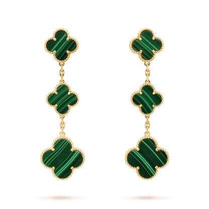 [Rose Jewellery]CLOVER MALACHITE 3 MOTIFS GOLD