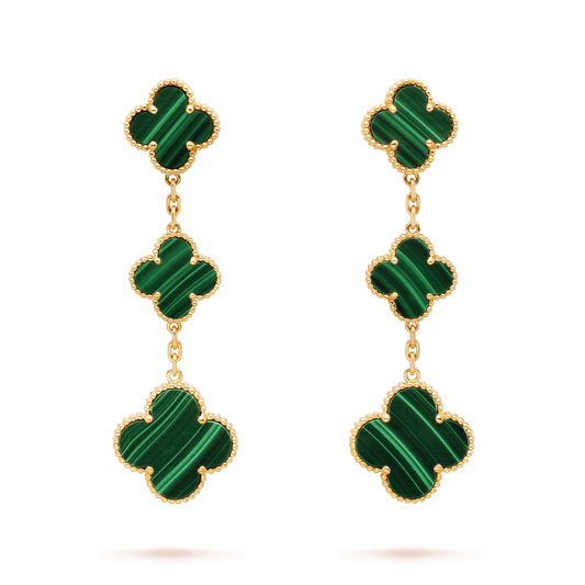 [Rose Jewellery]CLOVER MALACHITE 3 MOTIFS GOLD