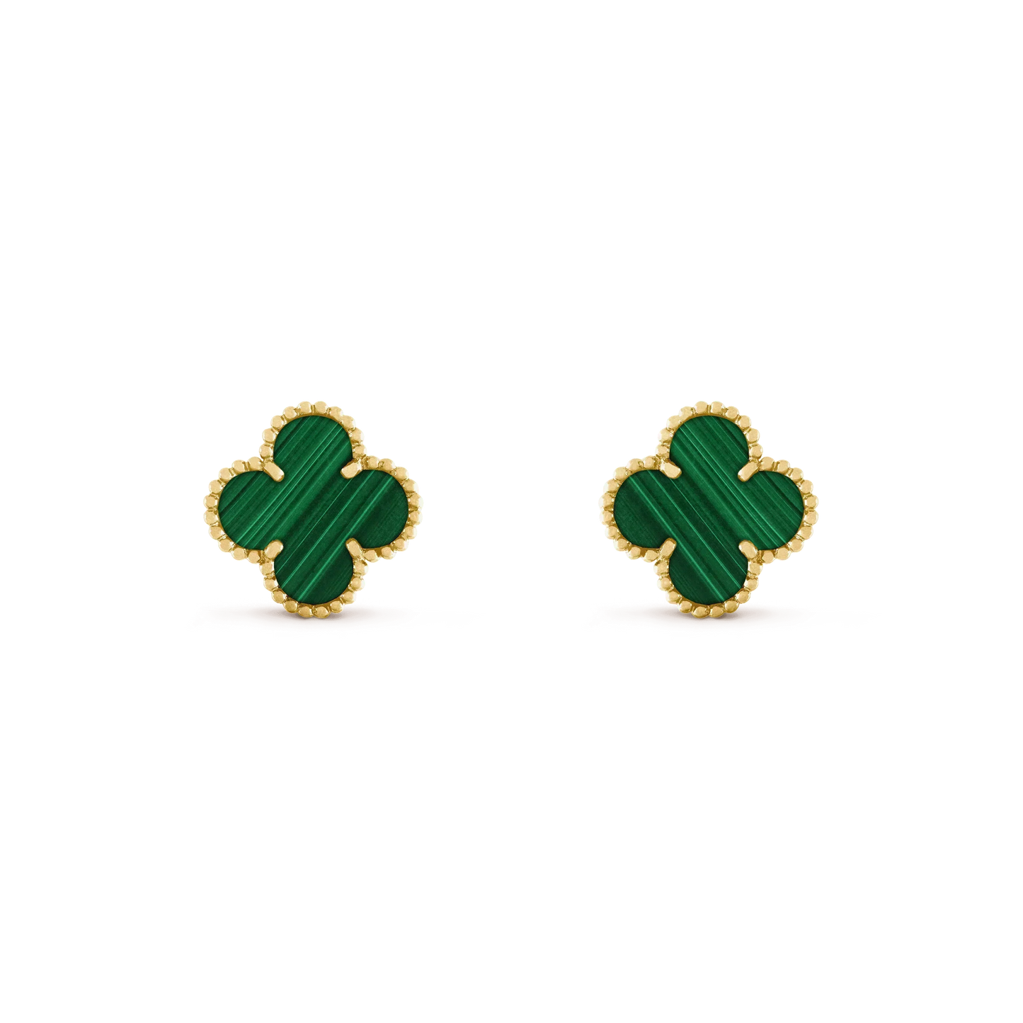 [Rose Jewellery]CLOVER MEDIUM 1 MOTIFS MALACHITE  EARRINGS