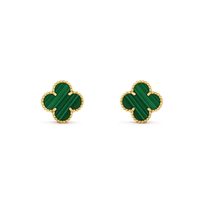 [Rose Jewellery]CLOVER MEDIUM 1 MOTIFS MALACHITE  EARRINGS