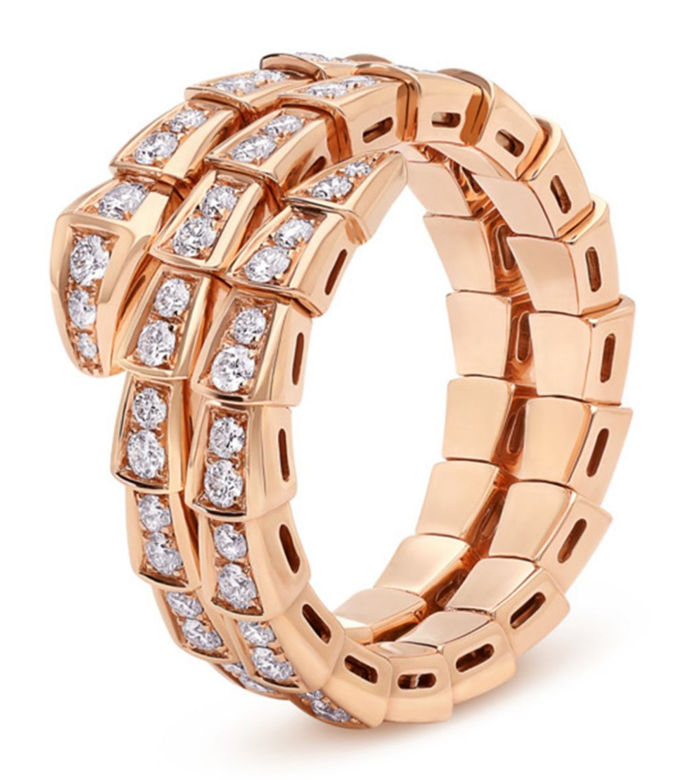 [Rose Jewellery]SERPENTI RING PINK GOLD DIAMOND DOUBLE ROW