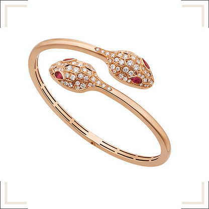 [Rose Jewellery]SERPENTI BRACELET PINK GOLD DIAMOND DOUBLE SNAKE