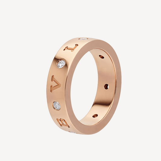 [Rose Jewellery]ZERO 1 ESSENTIAL PINK GOLD BAND WITH DIAMONDS RING