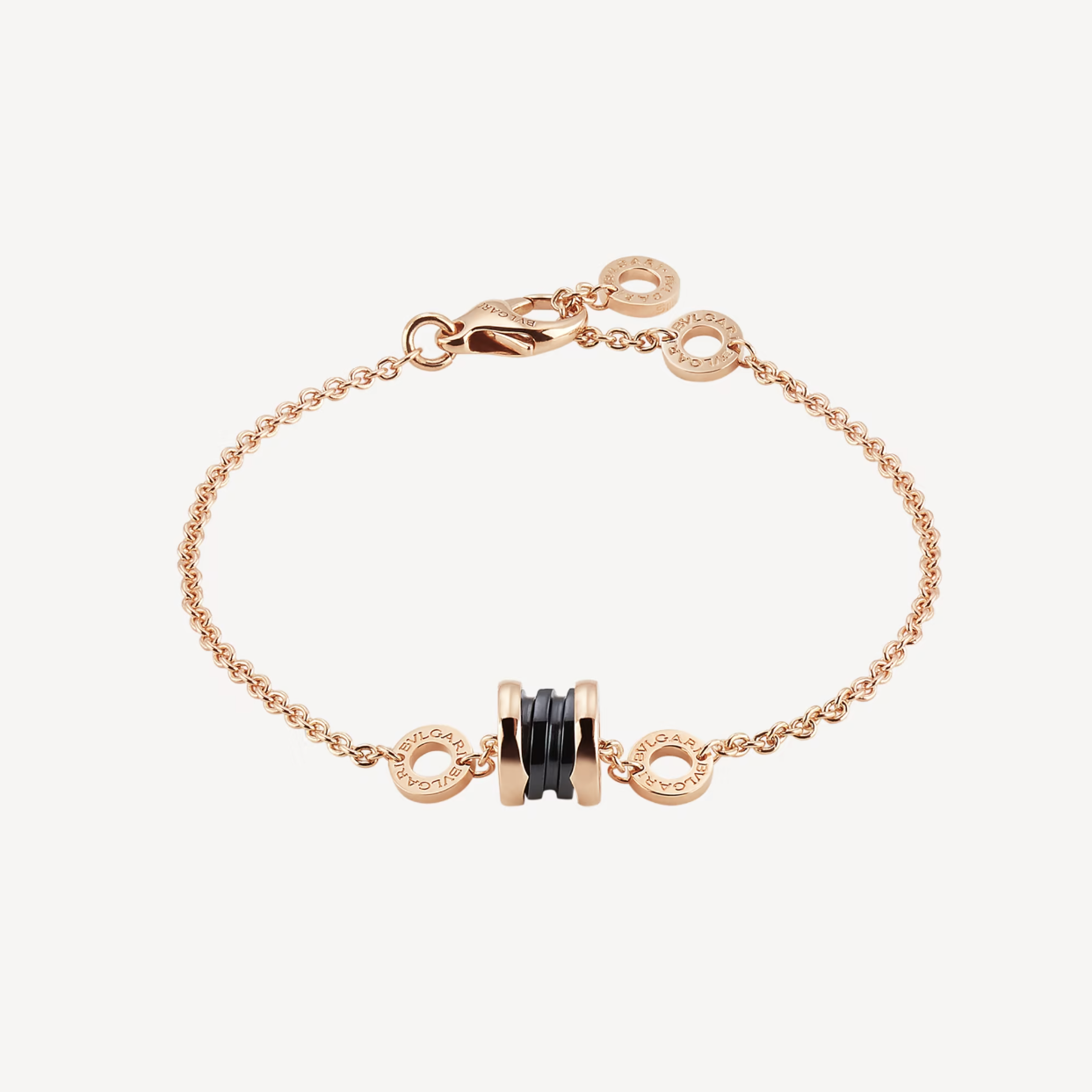 [Rose Jewellery]ZERO 1 SOFT PINK GOLD AND BLACK CERAMIC BRACELET