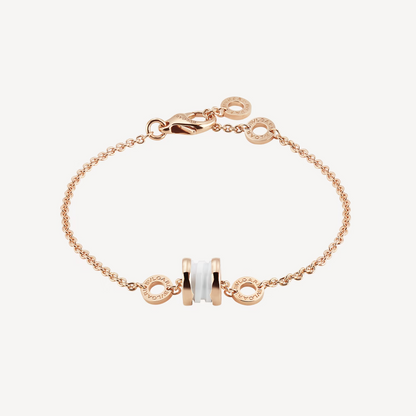 [Rose Jewellery]ZERO 1 SOFT PINK GOLD AND WHITE CERAMIC BRACELET