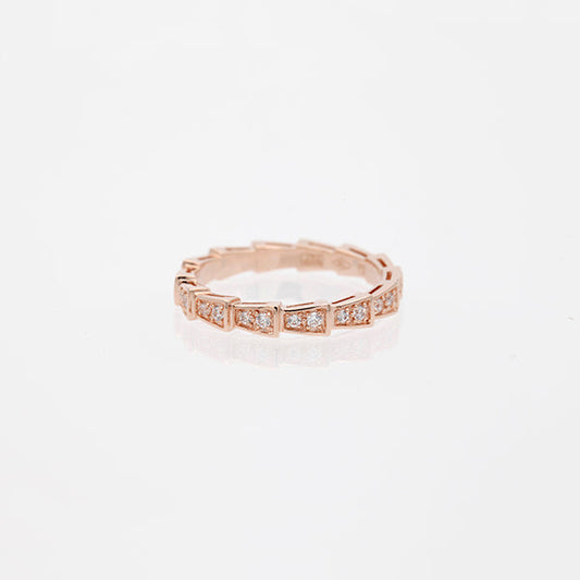 [Rose Jewellery]SERPENTI RING PINK GOLD DIAMOND PAVED 3MM