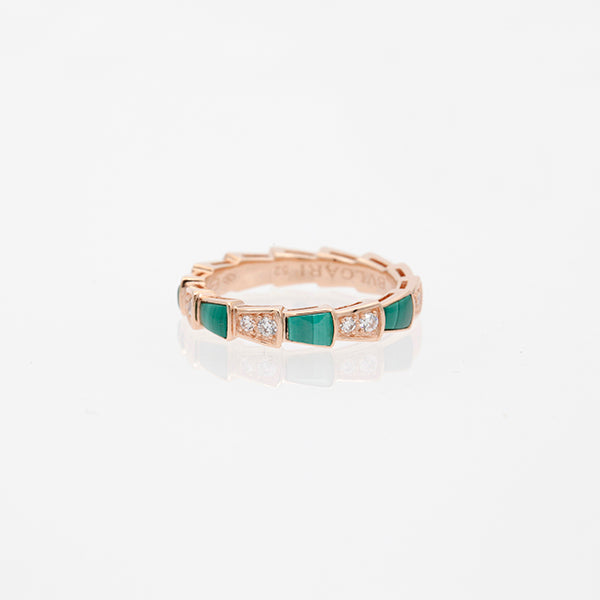 [Rose Jewellery]SERPENTI RING PINK GOLD MALACHITE DIAMOND 3MM