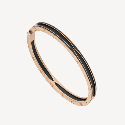 [Rose Jewellery]ZERO 1 PINK GOLD WITH MATTE BLACK CERAMIC BRACELET