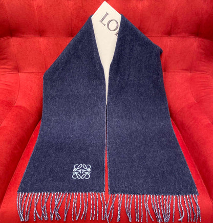 SCARF 180 CM IN NAVY BLUE WOOL 409997