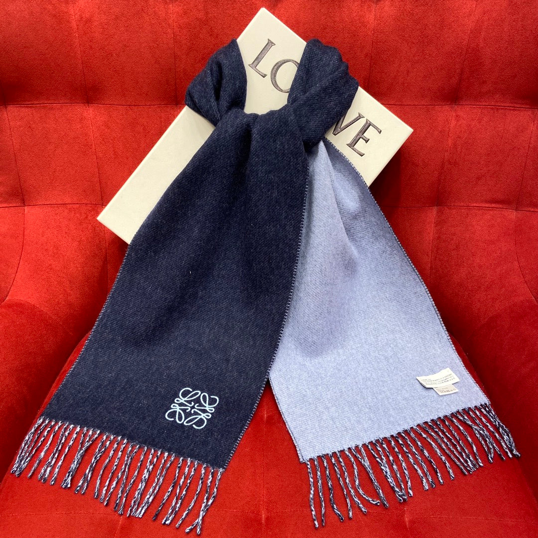 SCARF 180 CM IN NAVY BLUE WOOL 409997