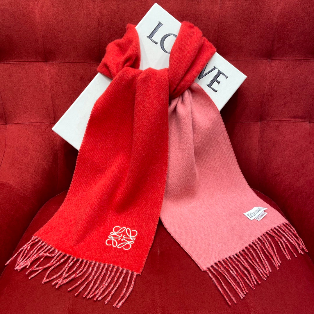 SCARF 180 CM IN CHERRY RED WOOL 409999