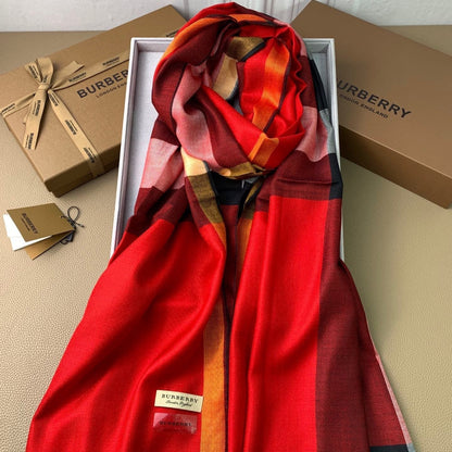 SCARF 200 CM IN ORANGE RED CASHMERE 394730