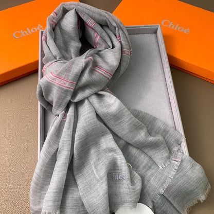 SCARF 200 CM IN SMOKE GRAY CASHMERE 386537