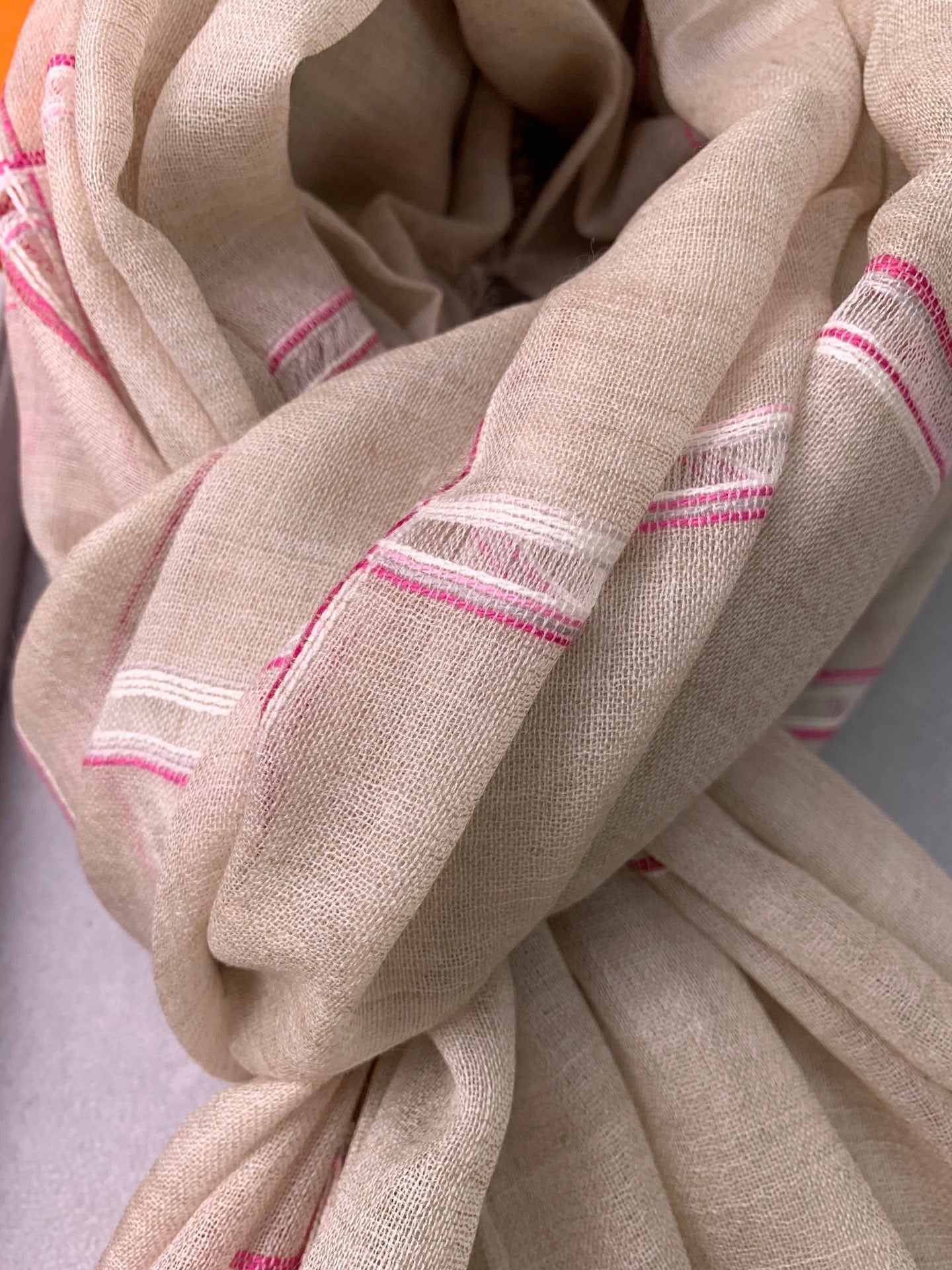 SCARF 200 CM IN TAN BEIGE CASHMERE 386538