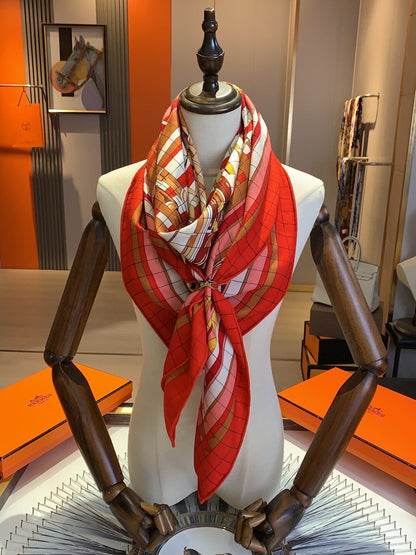 COACHING DEJA-VU SHAWL 135 CM IN COLORFUL CASHMERE AND SILK 379747