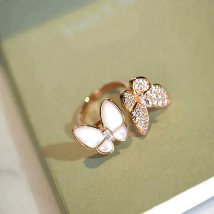 [Rose Jewellery]TWIN BUTTERFLY DIAMOND MOP RING