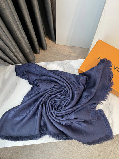 LV Monogram Stole Dark Blue Scarf