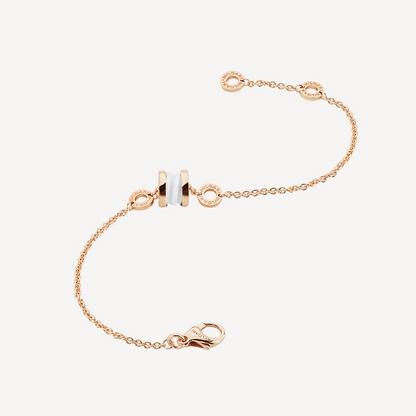 [Rose Jewellery]ZERO 1 SOFT PINK GOLD AND WHITE CERAMIC BRACELET