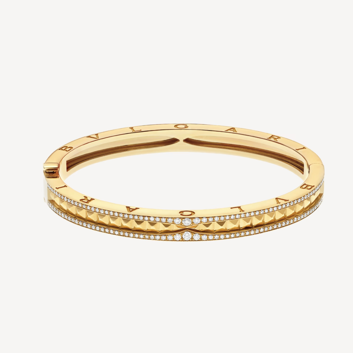 [Rose Jewellery]ZERO 1 SPIRAL AND PAVED DIAMOND GOLD BRACELET