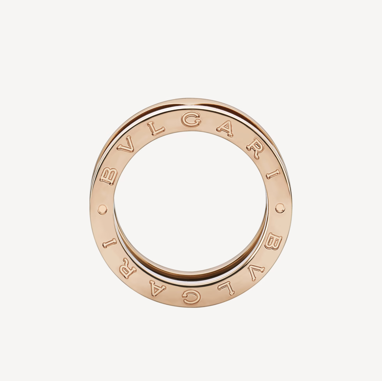 [Rose Jewellery]ZERO 1 TWO-BAND LOOPS AND BLACK CERAMIC PINK GOLD RING