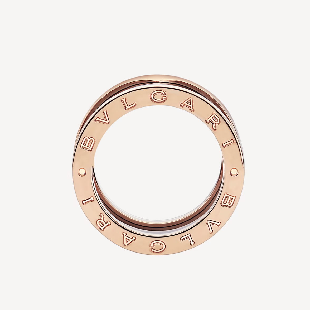 [Rose Jewellery]ZERO 1 FOUR-BAND LOOPS AND BLACK CERAMIC SPIRAL PINK GOLD RING