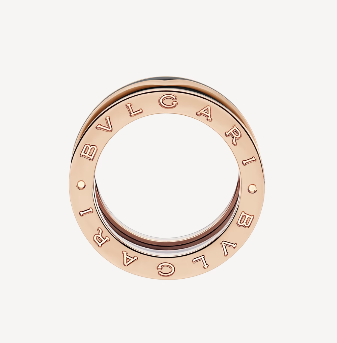 [Rose Jewellery]ZERO 1 TWO-BAND WITH MATTE BLACK CERAMIC PINK GOLD RING