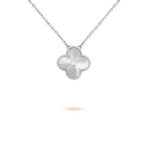 [Rose Jewellery]CLOVER  15MM DIAMOND LASER NECKLACE SILVER