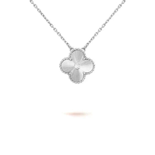 [Rose Jewellery]CLOVER  15MM DIAMOND LASER NECKLACE SILVER