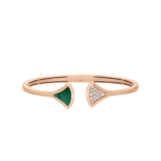 [Rose Jewellery]DREAM BRACELET OPEN MALACHITE PINK GOLD