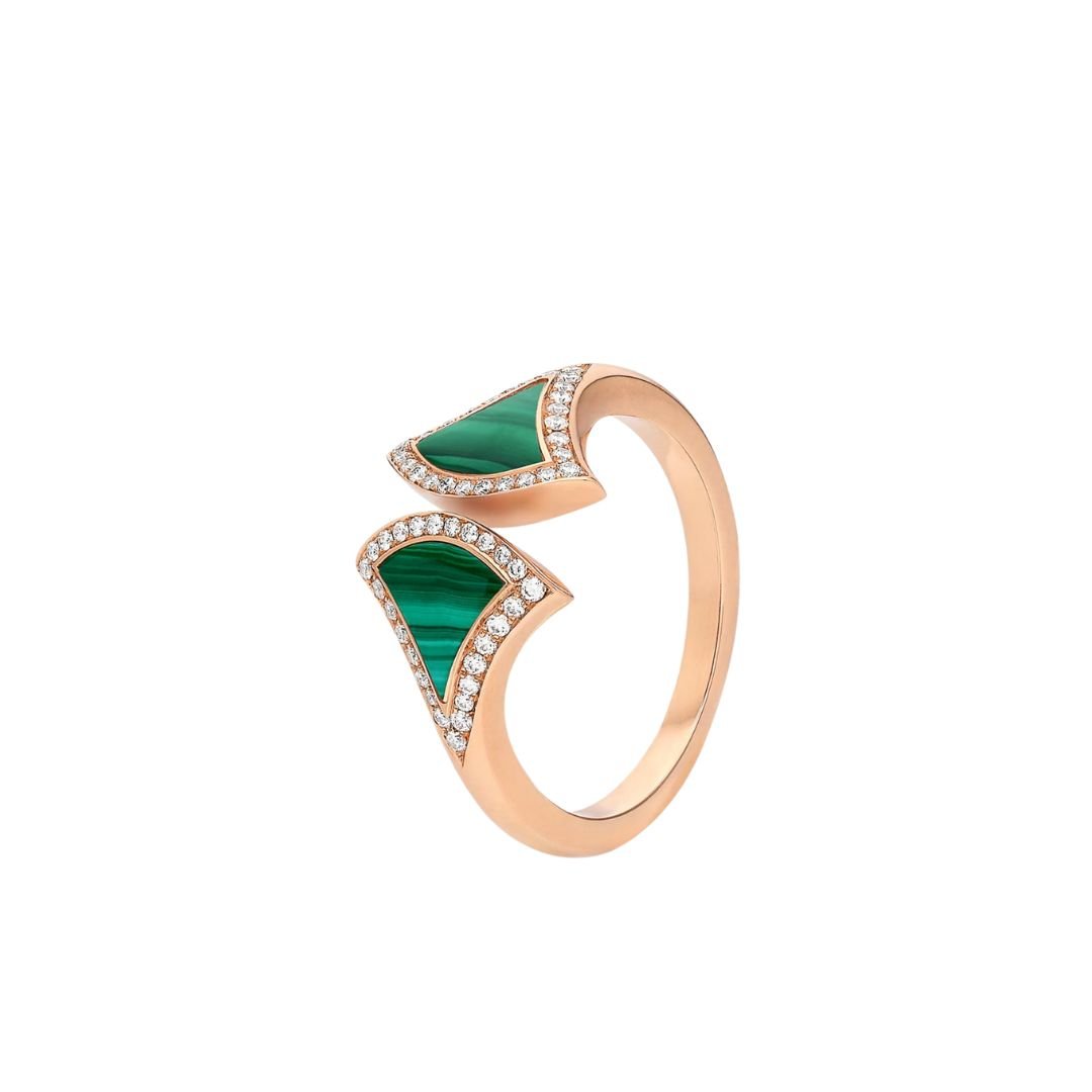 [Rose Jewellery]DREAM MALACHITE DIAMOND OPEN RING