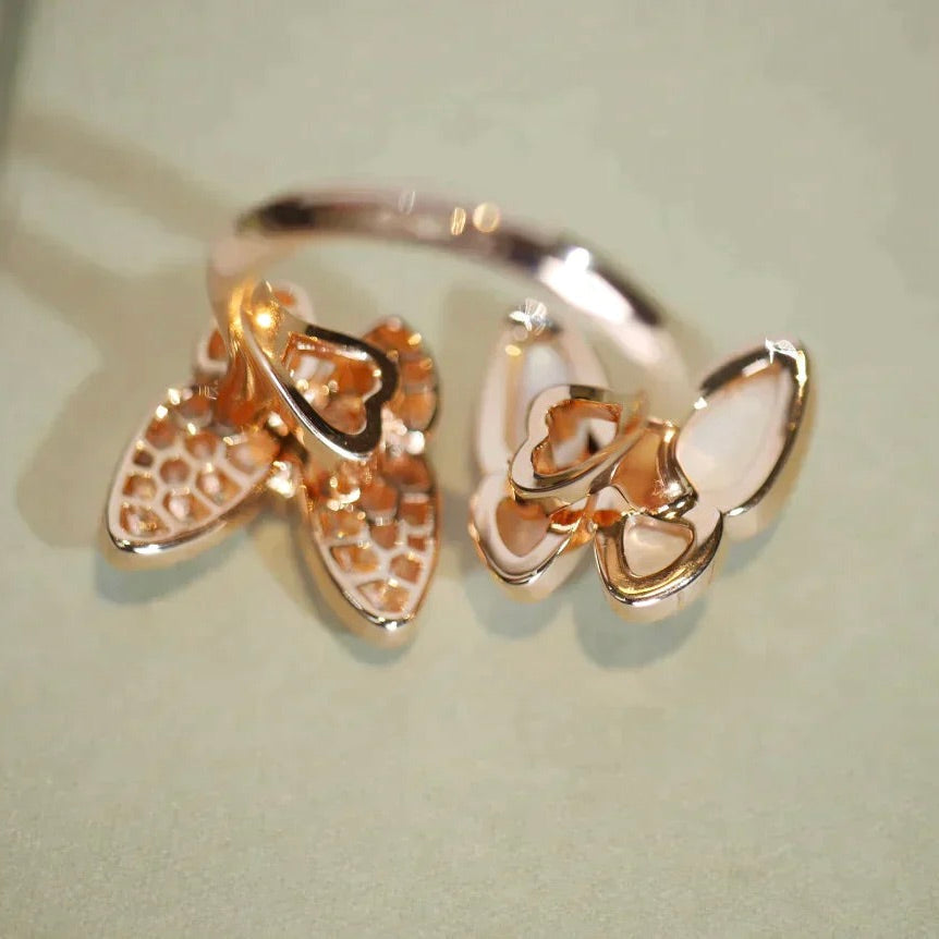 [Rose Jewellery]TWIN BUTTERFLY DIAMOND MOP RING