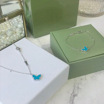 [Rose Jewellery]BUTTERFLY TURQUOISE BUTTERFLY BRACELET SILVER