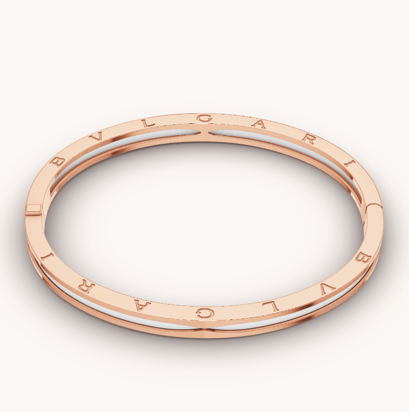 [Rose Jewellery]ZERO 1 PINK GOLD WITH WHITE CERAMIC BRACELET