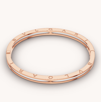 [Rose Jewellery]ZERO 1 PINK GOLD WITH WHITE CERAMIC BRACELET