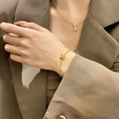 [Rose Jewellery]LV LOGO STAR MOTIF GOLD BRACELET