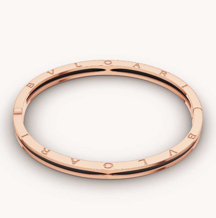 [Rose Jewellery]ZERO 1 PINK GOLD WITH BLACK CERAMIC BRACELET