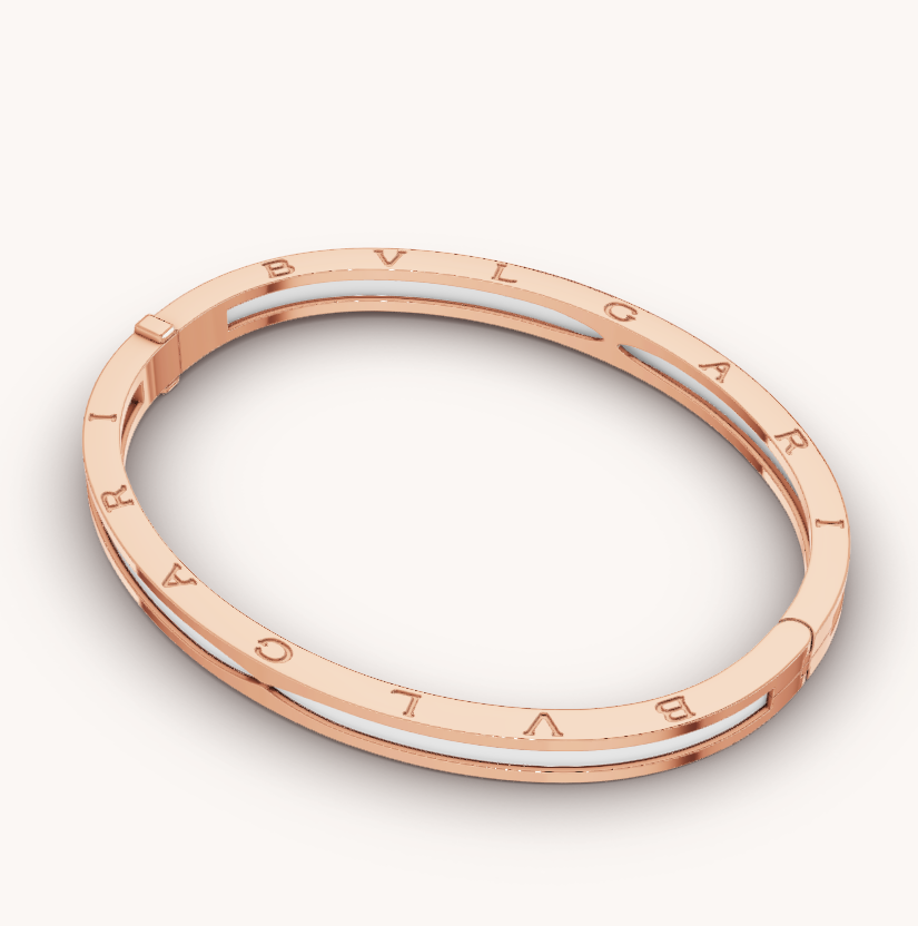 [Rose Jewellery]ZERO 1 PINK GOLD WITH WHITE CERAMIC BRACELET