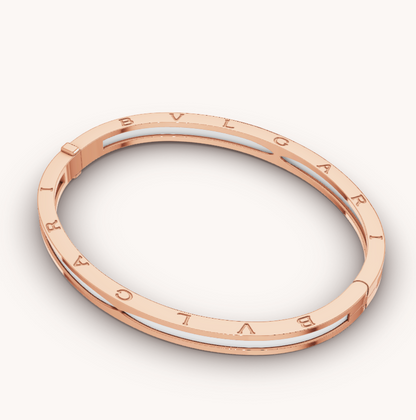 [Rose Jewellery]ZERO 1 PINK GOLD WITH WHITE CERAMIC BRACELET