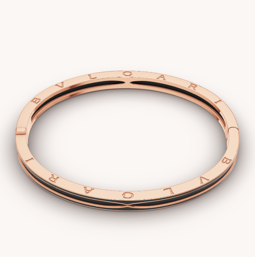 [Rose Jewellery]ZERO 1 PINK GOLD WITH MATTE BLACK CERAMIC BRACELET