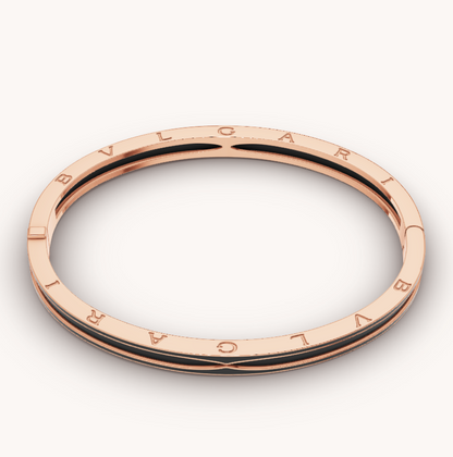 [Rose Jewellery]ZERO 1 PINK GOLD WITH MATTE BLACK CERAMIC BRACELET