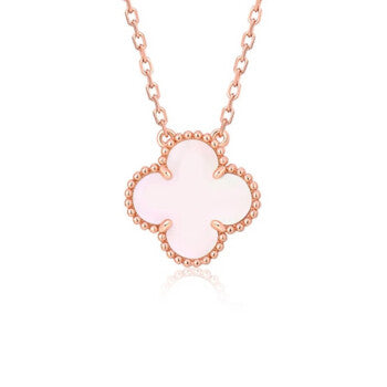 [Rose Jewellery]CLOVER 15MM PINK MOTHER-OF-PEARL SINGLE FLOWER NECKLACE